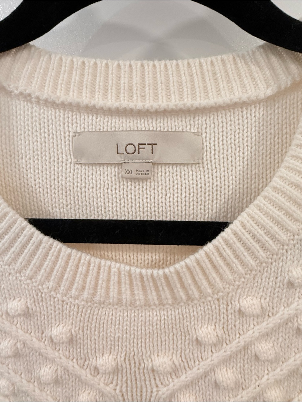LOFT Cable & Bobble Knit Crew Sweater - Picture 3 of 5